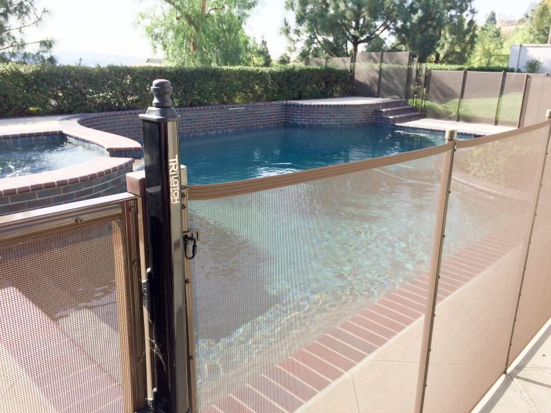 Poolside Mesh Fence Installation
